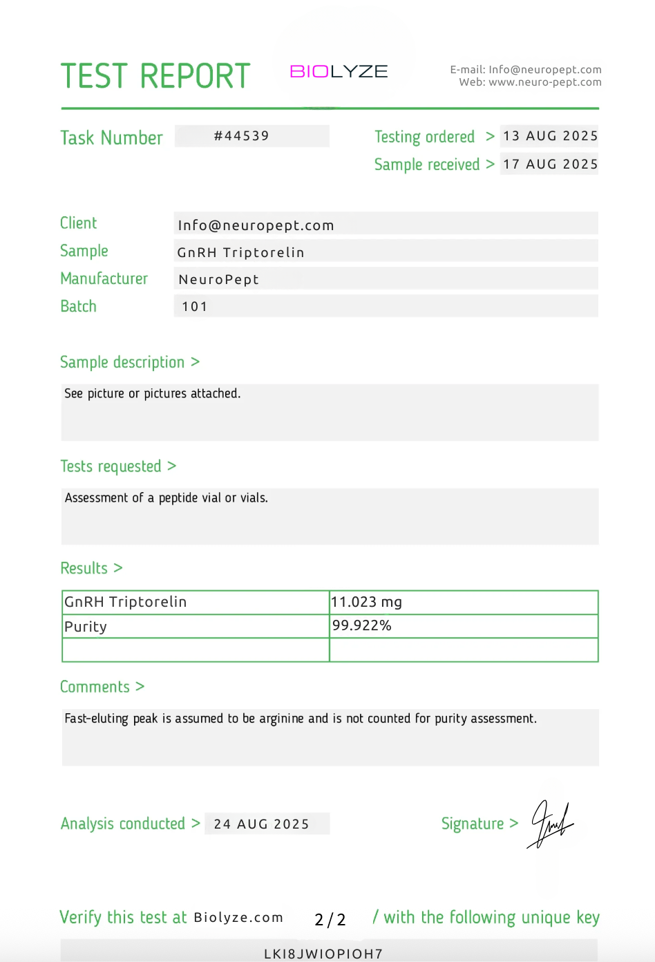 GnRH Triptorelin 10mg (GnRH Triptorelin)