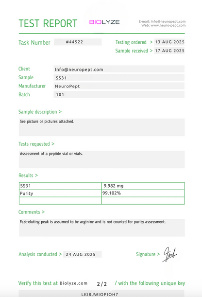 Mito Protection Agent 10mg (SS31)