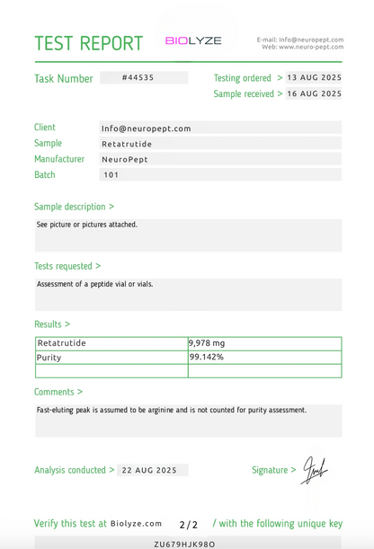 Appetite loss agent 10mg (Retatrutide)